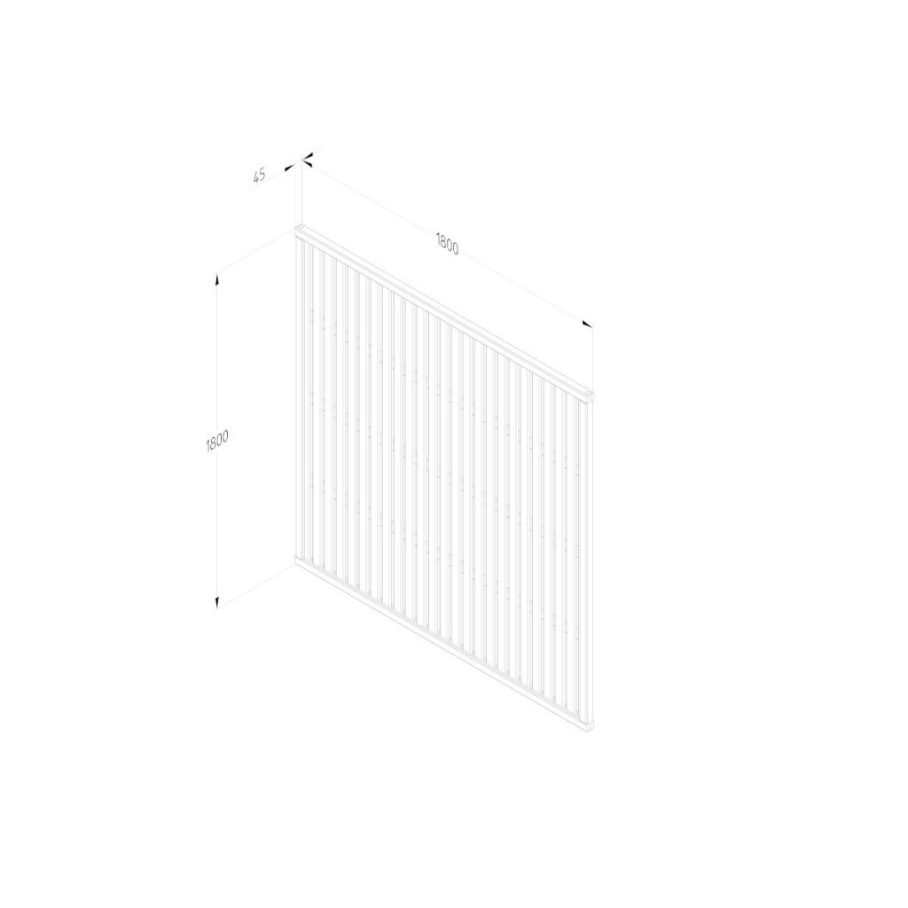 Forest Garden 1.8m x 1.8m Pressure Treated Vertical Slatted Screen – Pack of 3 5013053191989 2